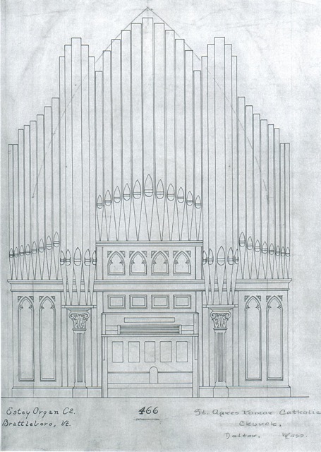 facade drawing pipe organ