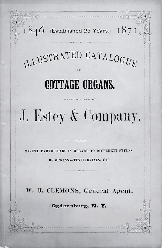 1871 J Estey Catalog Cover